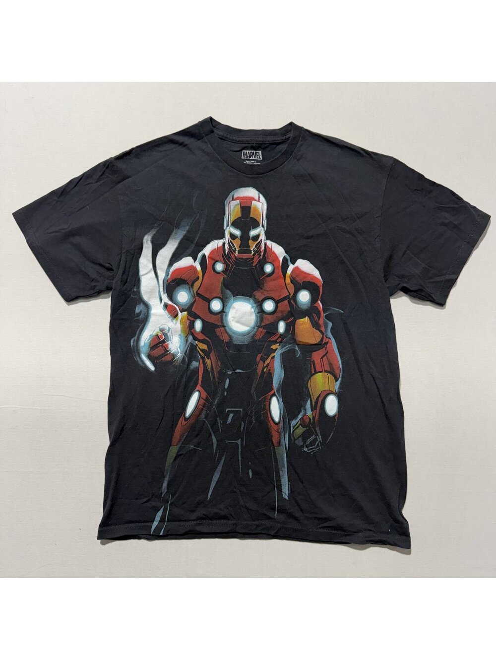 Marvel Iron Man Black Graphic Tee Large Comic Superhero